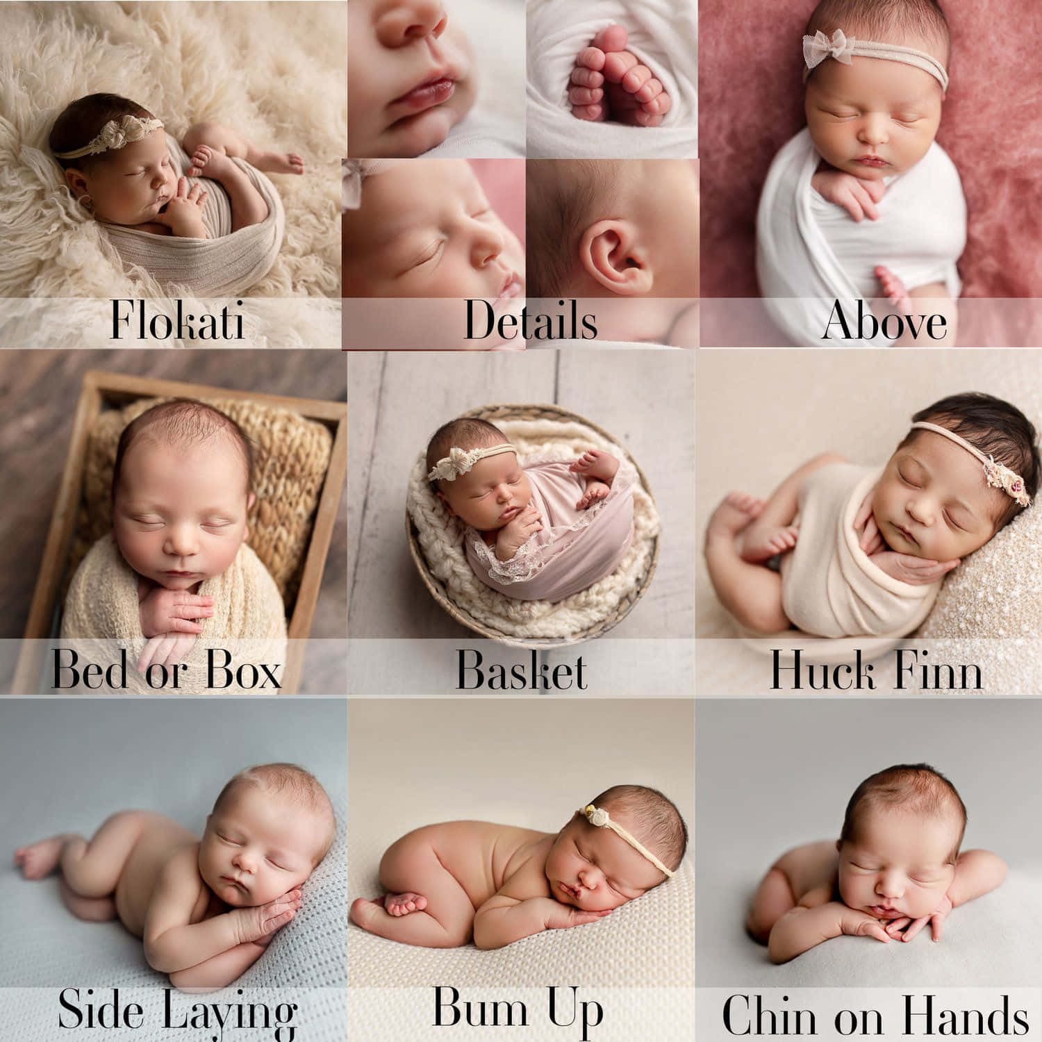 Newborn Collage With Text Pictures