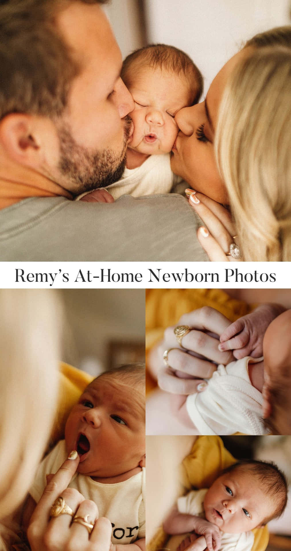 Newborn Baby Collage With Family Pictures