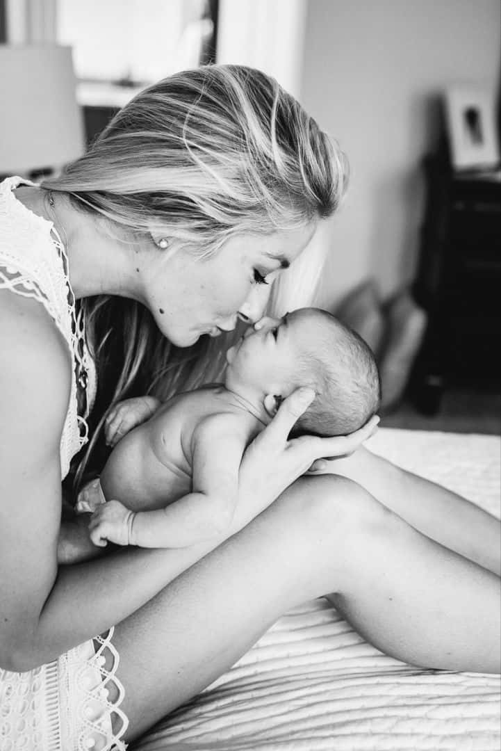 Newborn Black And White Mother's Kiss Pictures