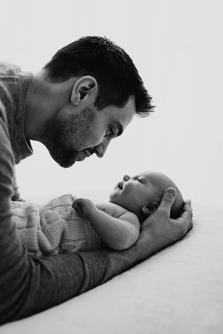 Newborn Father Black And White Pictures