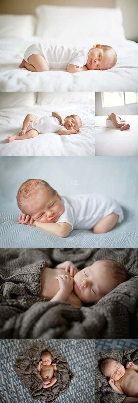 Newborn Cute Sleeping Collage Pictures