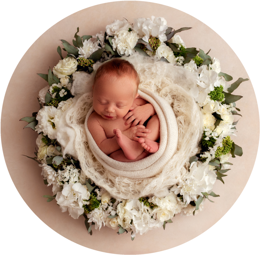 Newbornin Floral Nest PNG