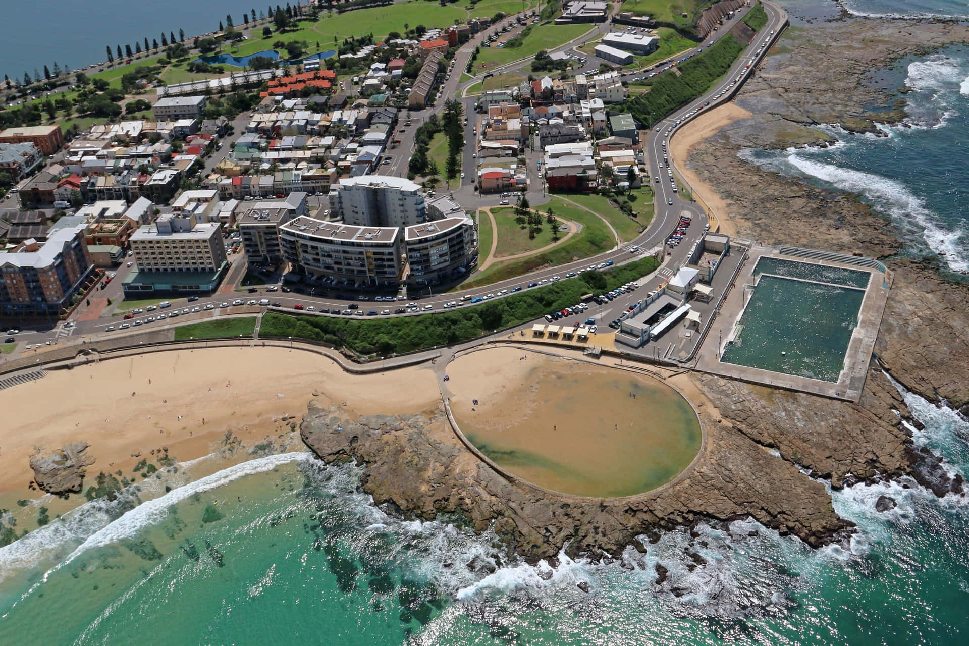Newcastle Australia Coastal Aerial View Wallpaper