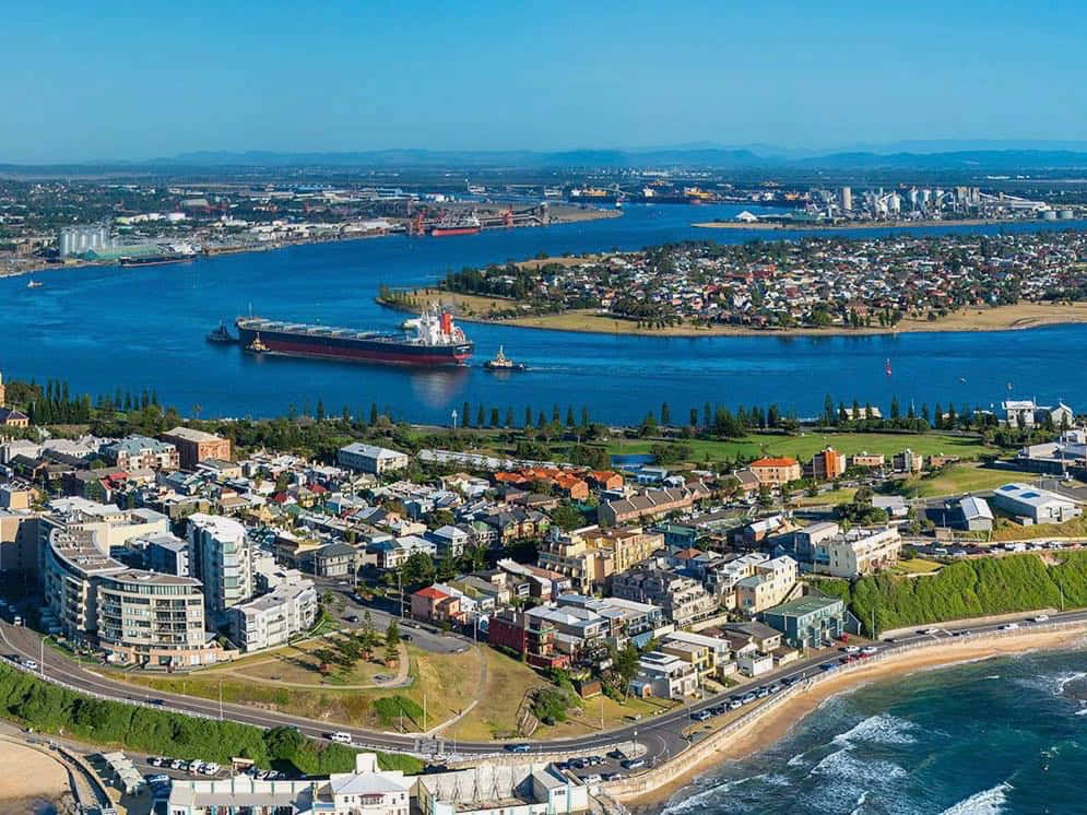 Newcastle Australia Coastal Cityscape Wallpaper