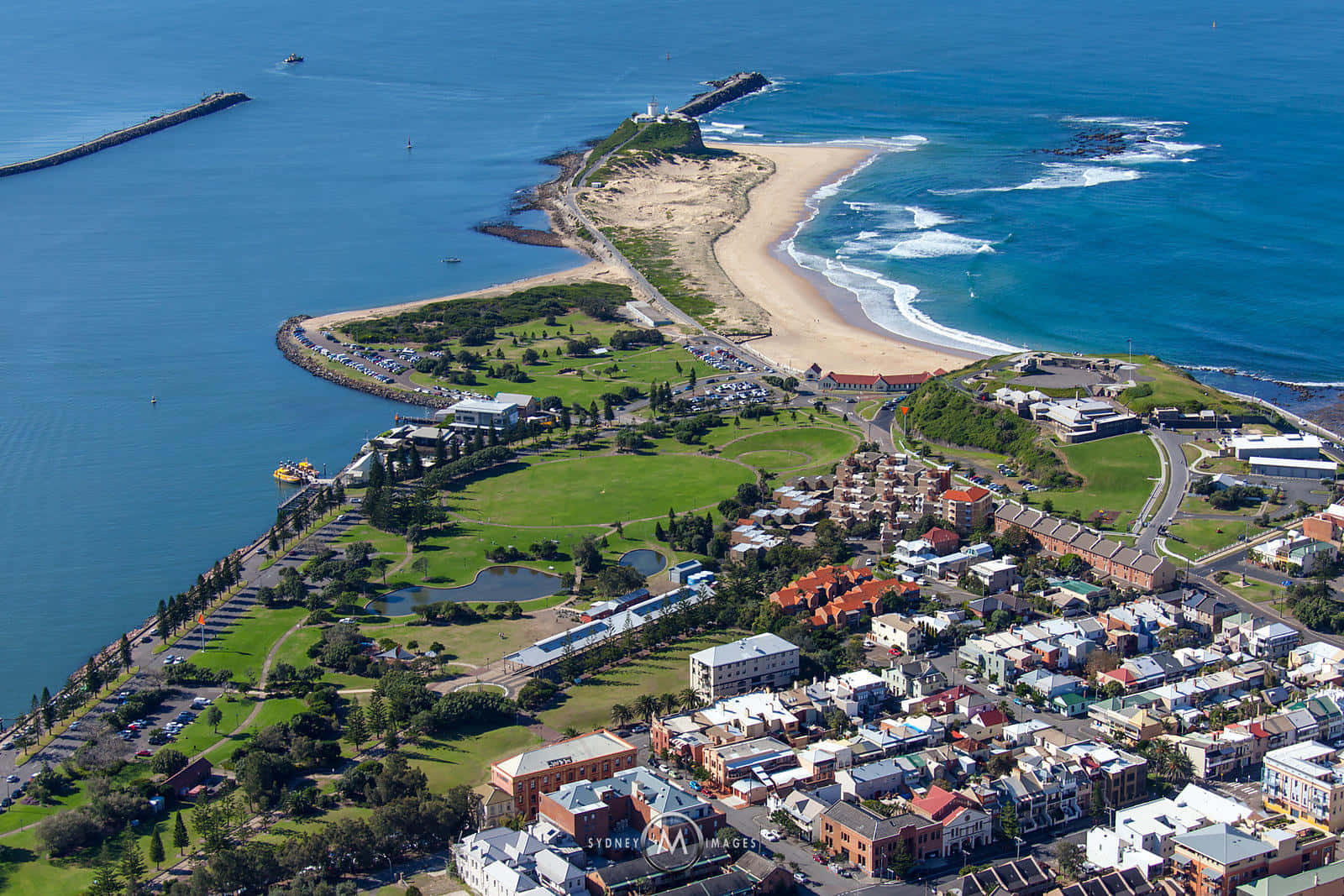 Newcastle Australia Coastline Aerial View Wallpaper