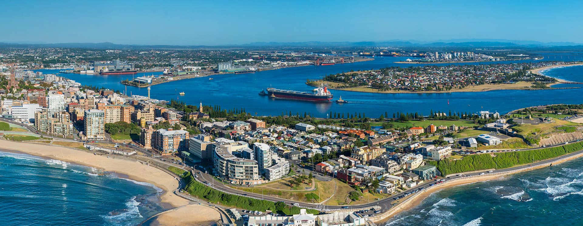 Newcastle Australia Coastline Aerial View Wallpaper