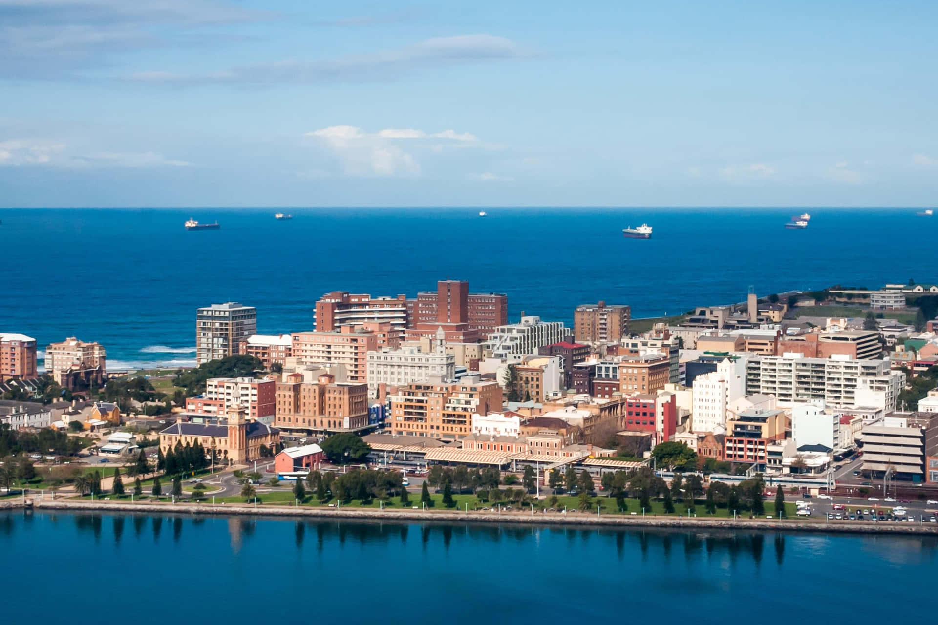 Newcastle Australia Coastline Cityscape Wallpaper