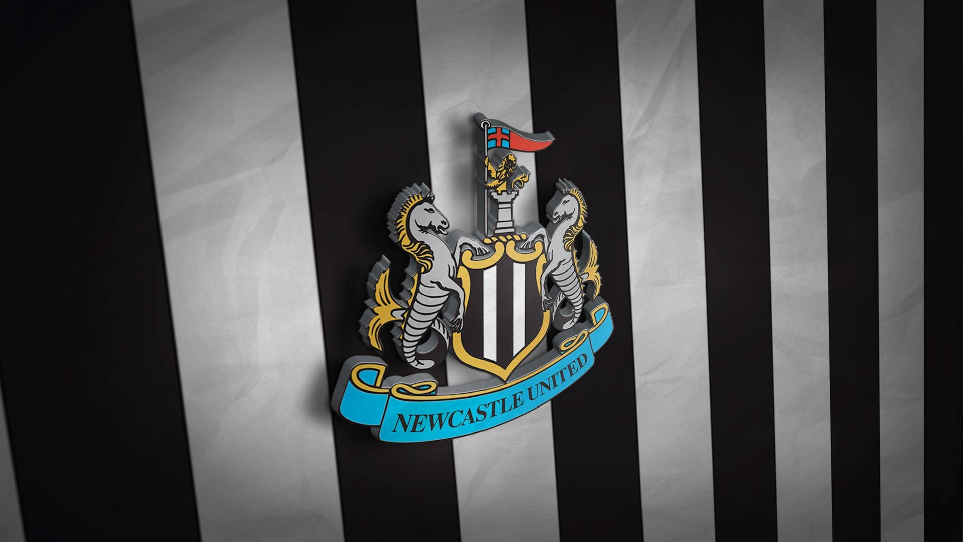 Newcastle United FC 3D Logo Tapet - Oplev United's-loyale logo i fantastisk 3D grafik! Wallpaper