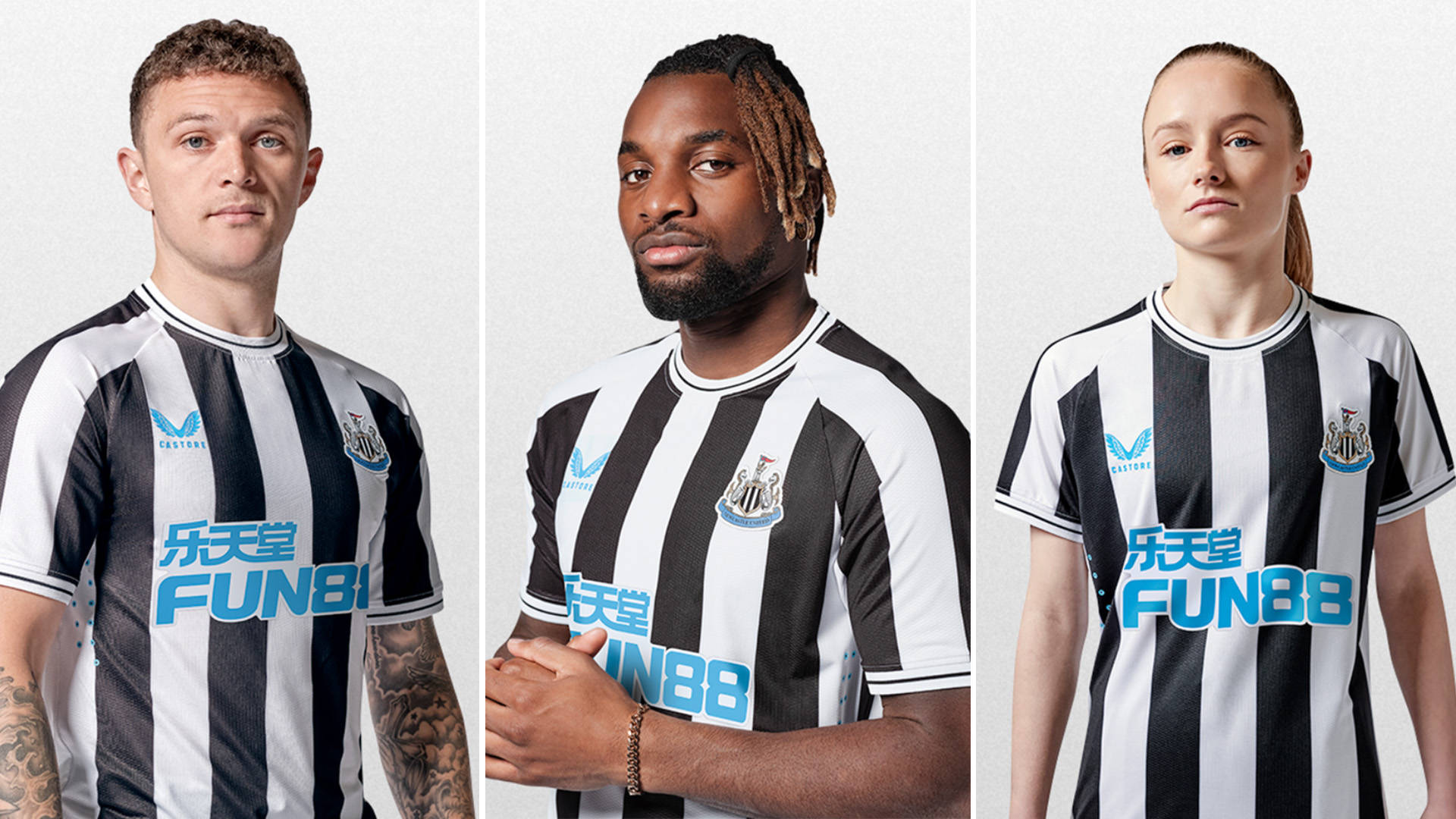 Newcastle United FC players donned in their iconic black and white uniform. Wallpaper