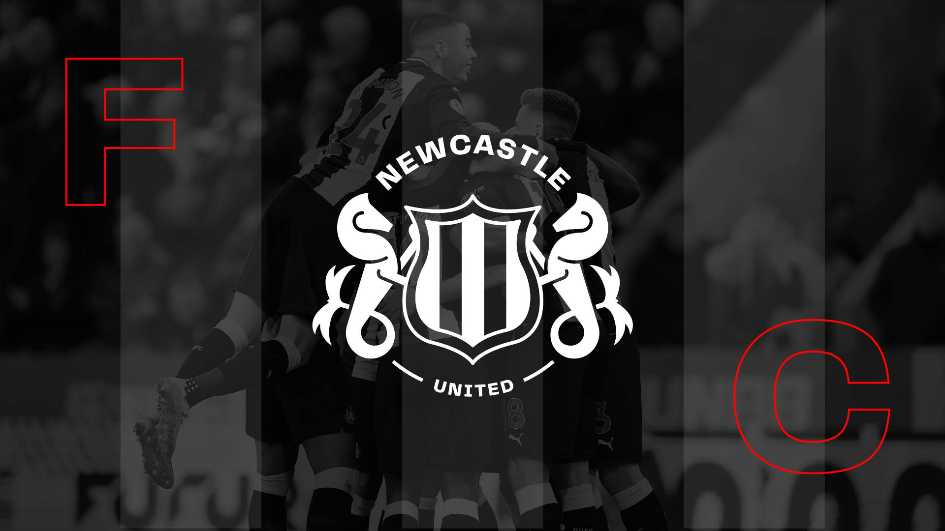 Newcastleunited Fc Logo Bianco Sfondo