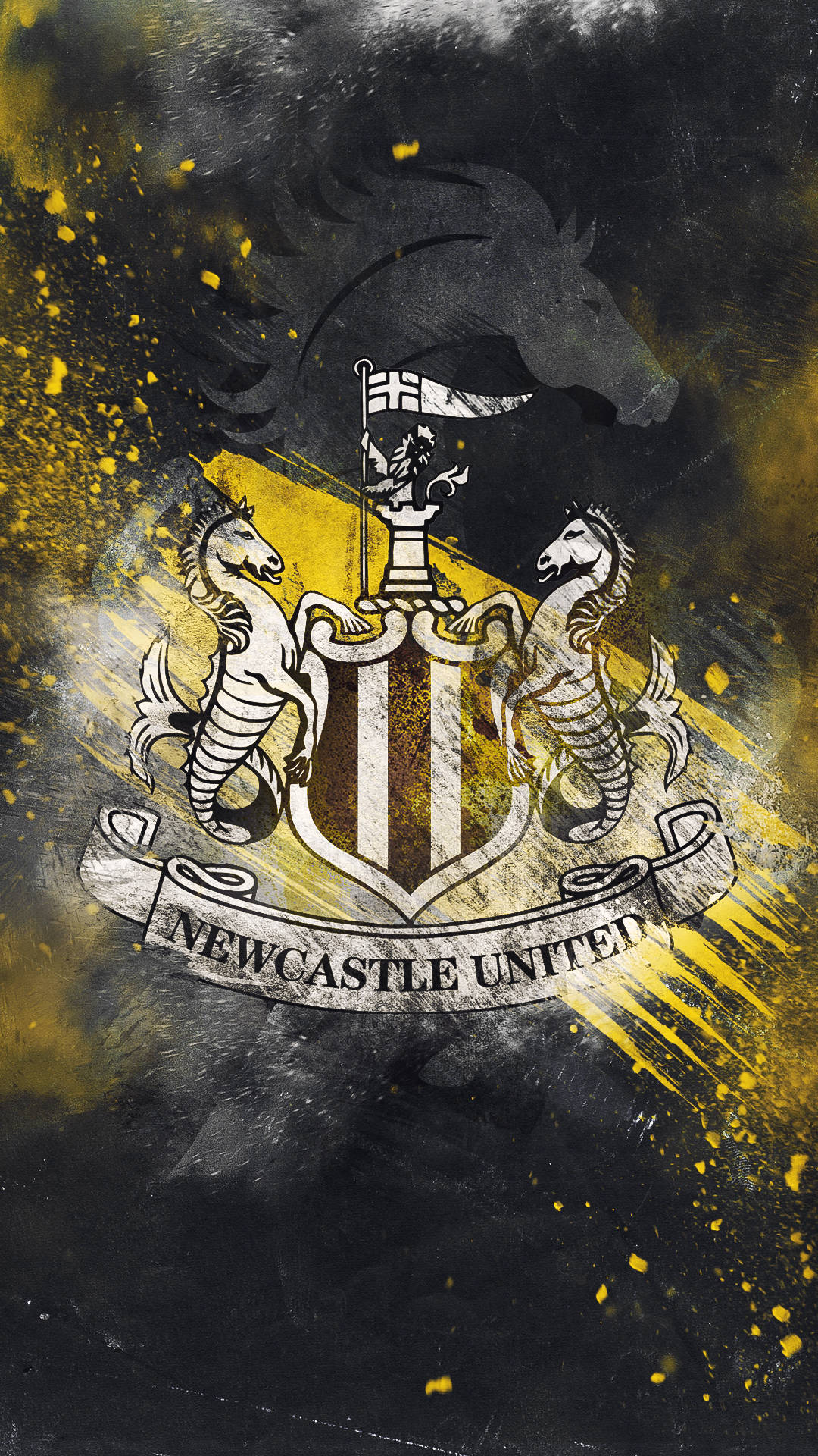 Newcastleunited Fc Splash Amarelo. Papel de Parede