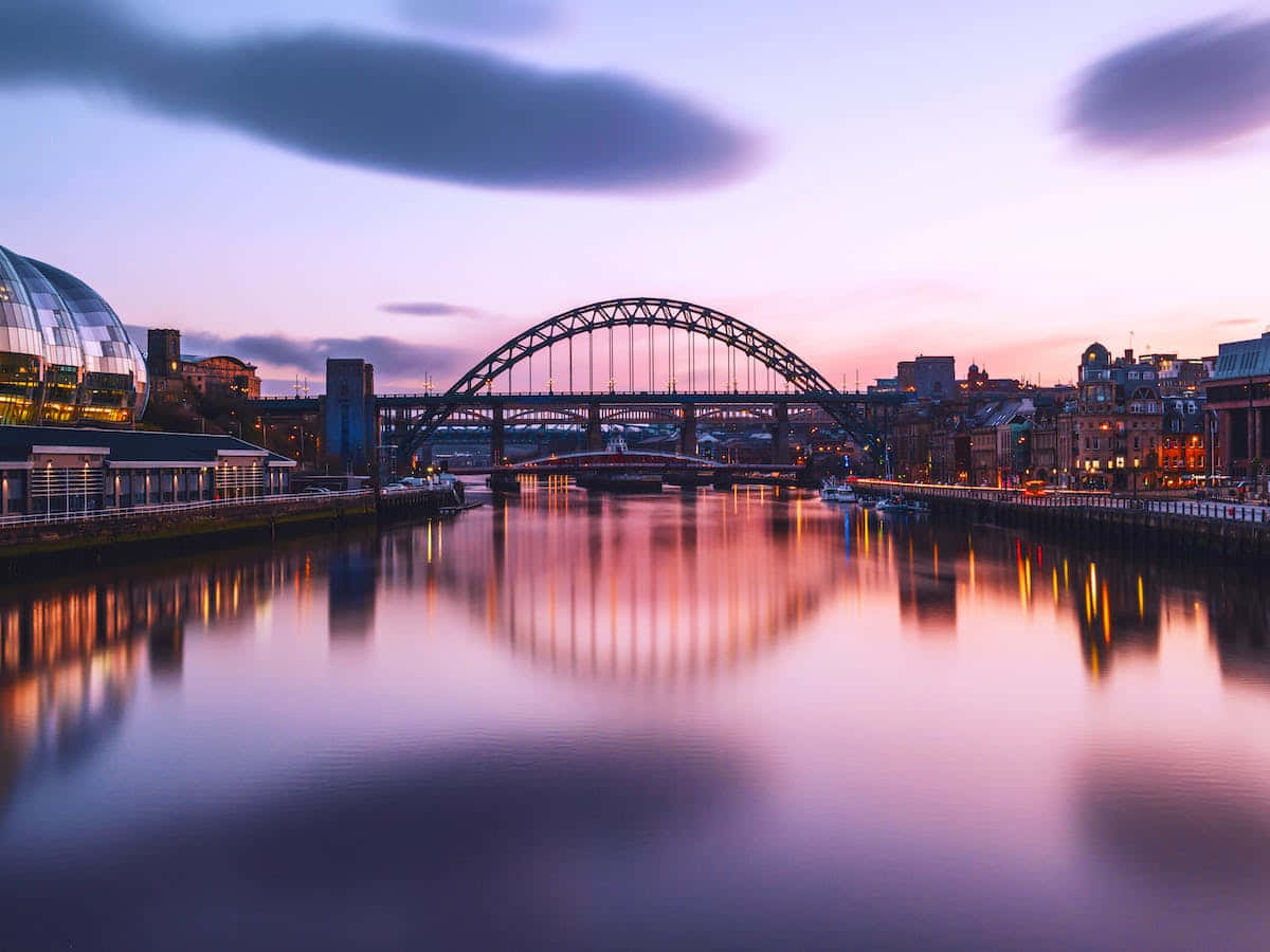 Newcastle Upon Tyne River Tyne Sunset Wallpaper