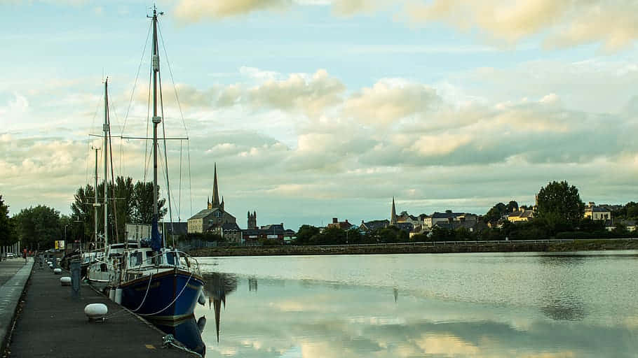 Newry Waterfront Sunset Sailing Wallpaper