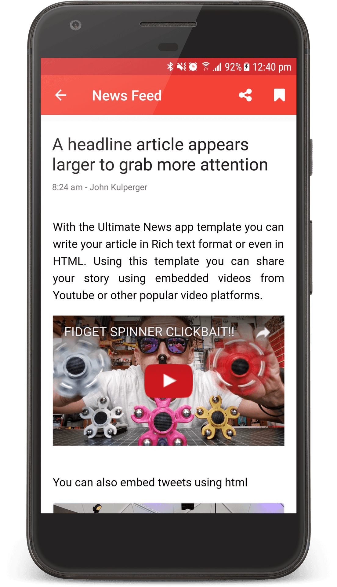 News App Interface Fidget Spinner Article PNG