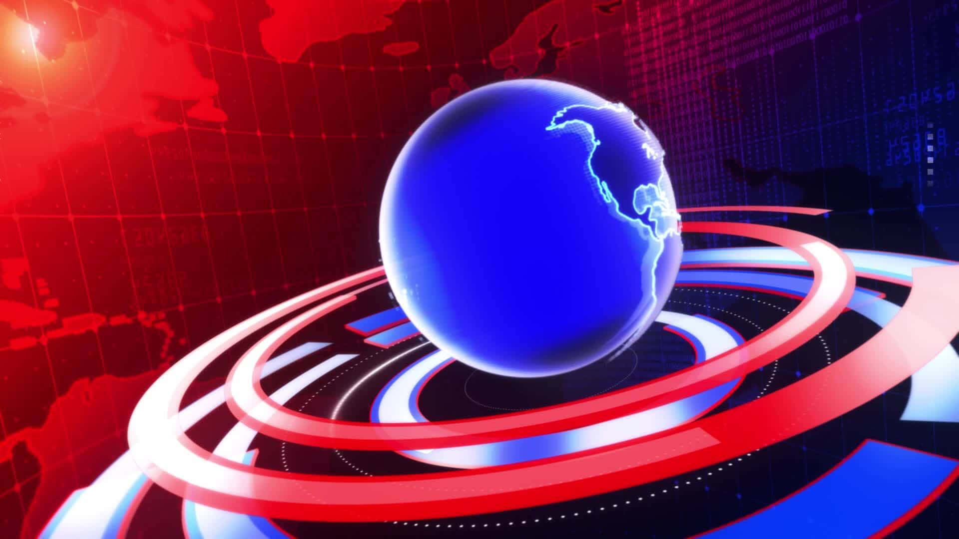 Rotating Globe News Background