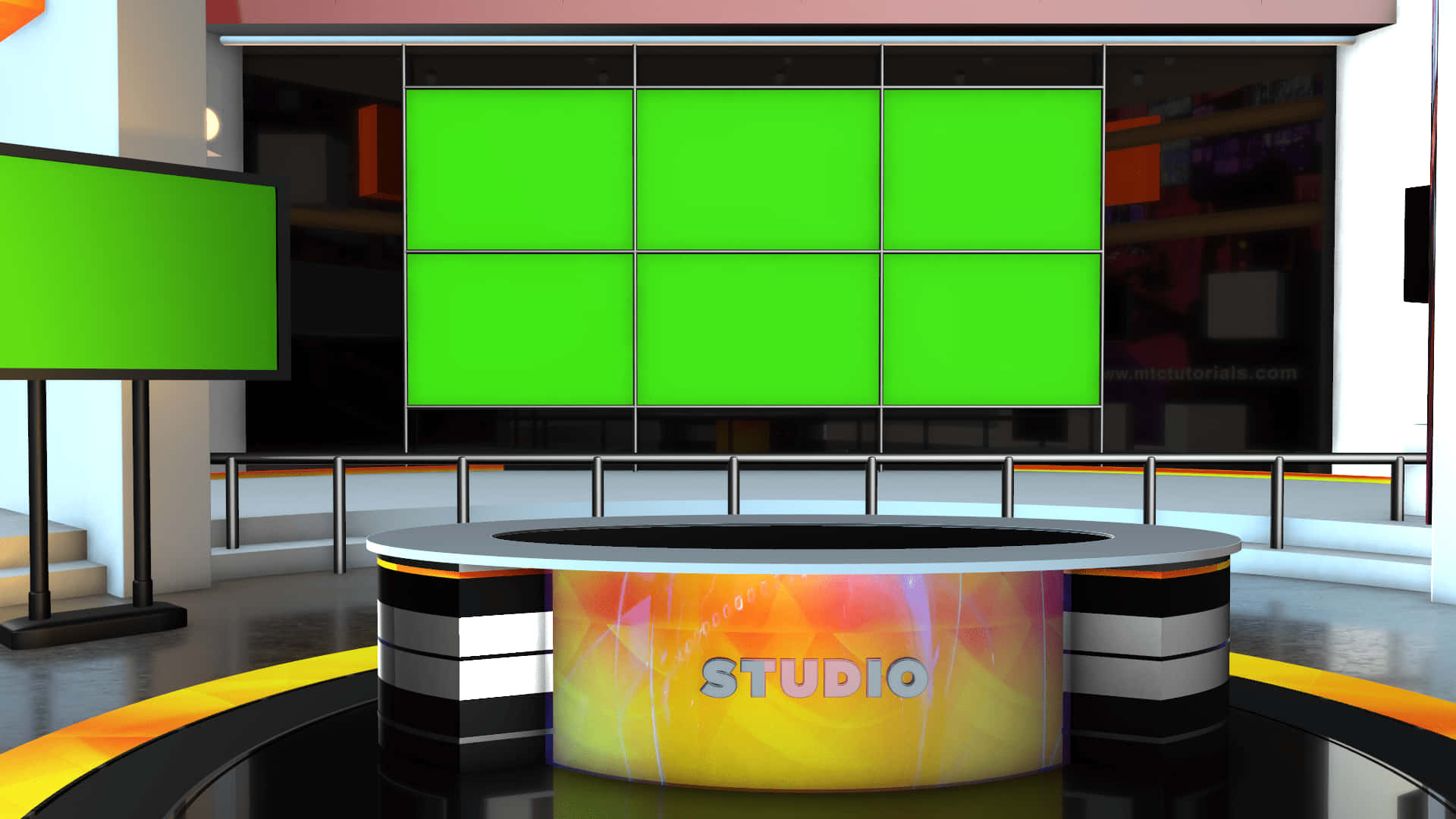news set background green screen
