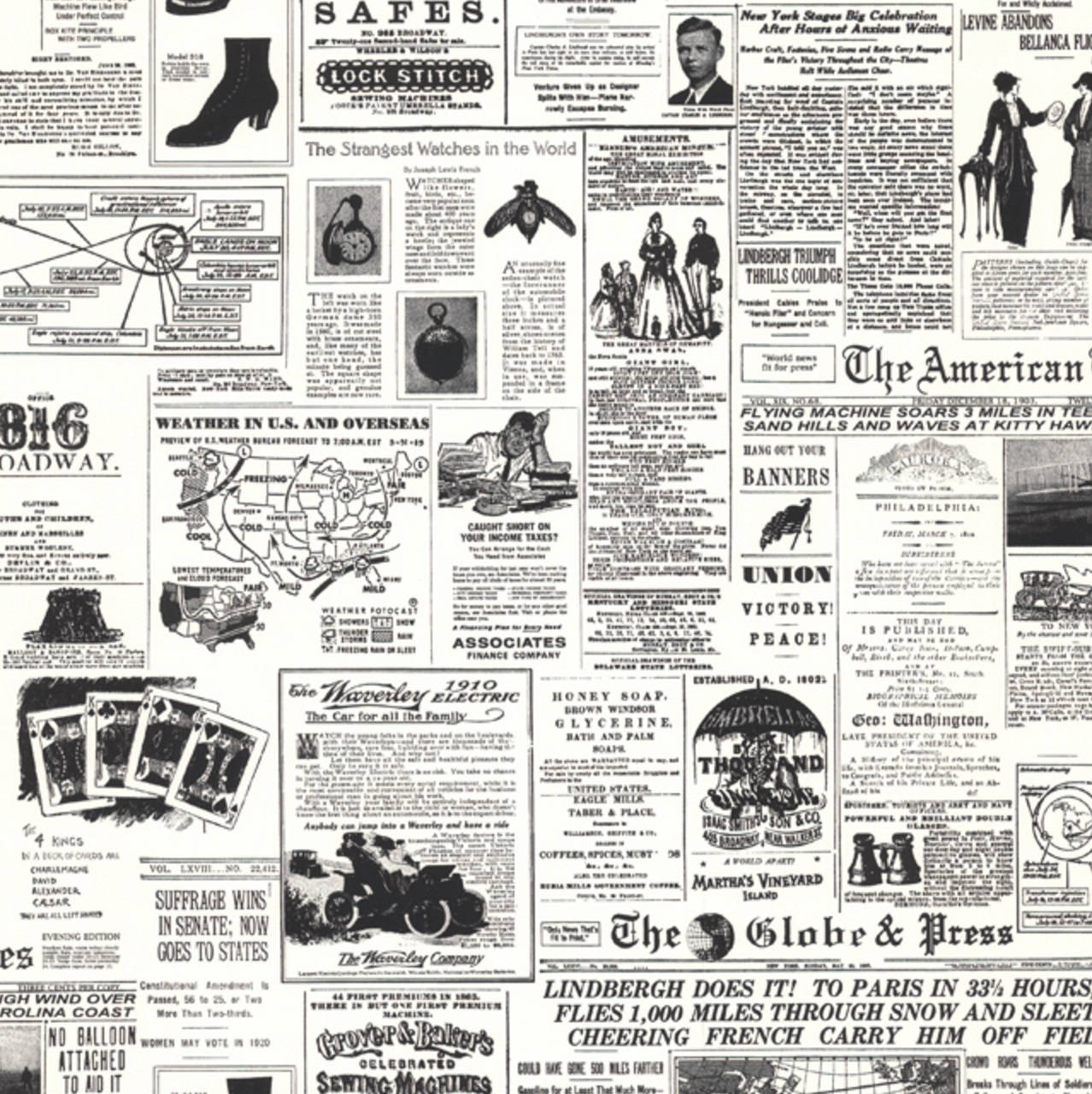Newspaper Aesthetic Black Ink Headlines Background