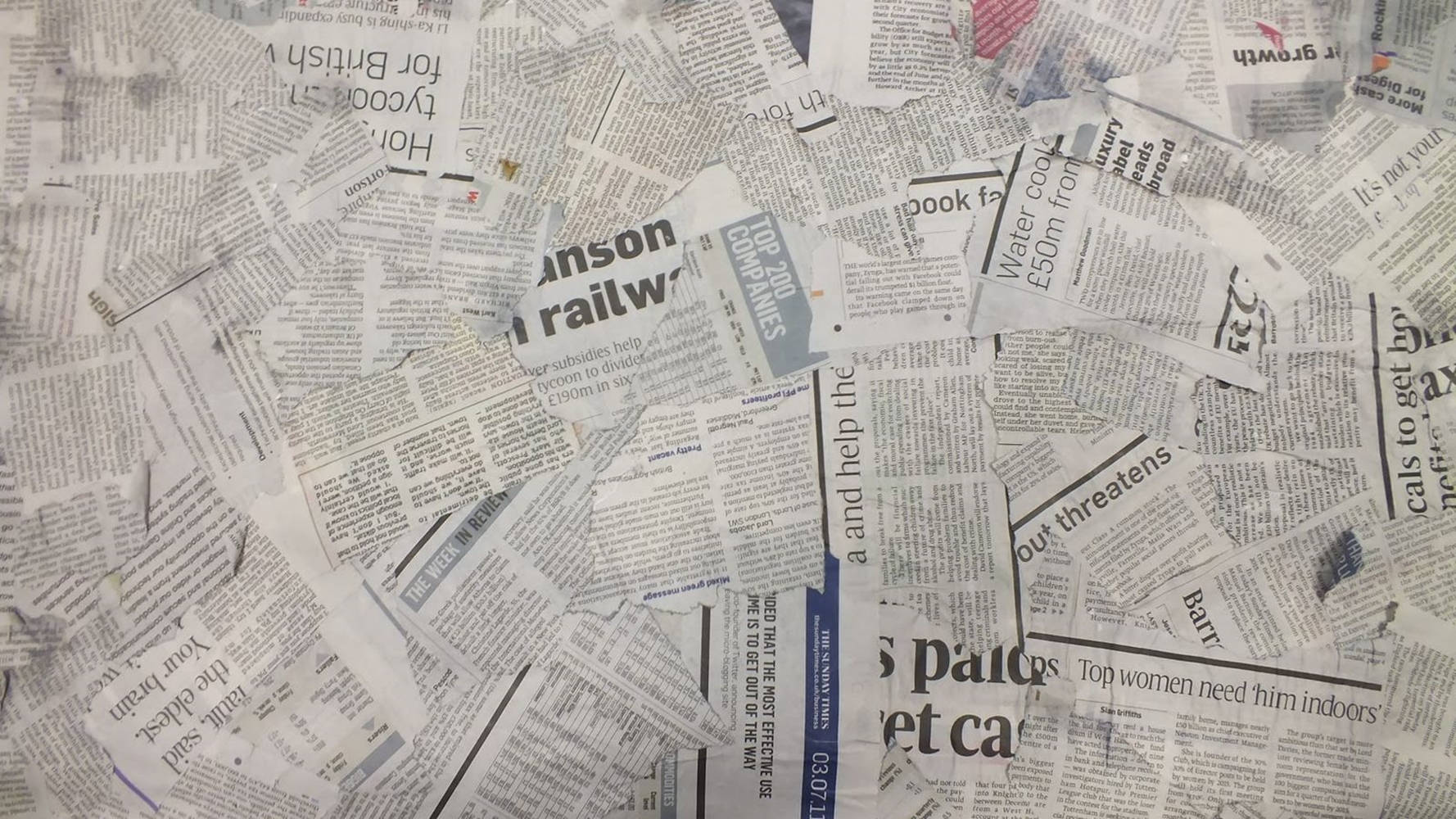 Newspaper Aesthetic Crumpled Torn Sheets Wallpaper