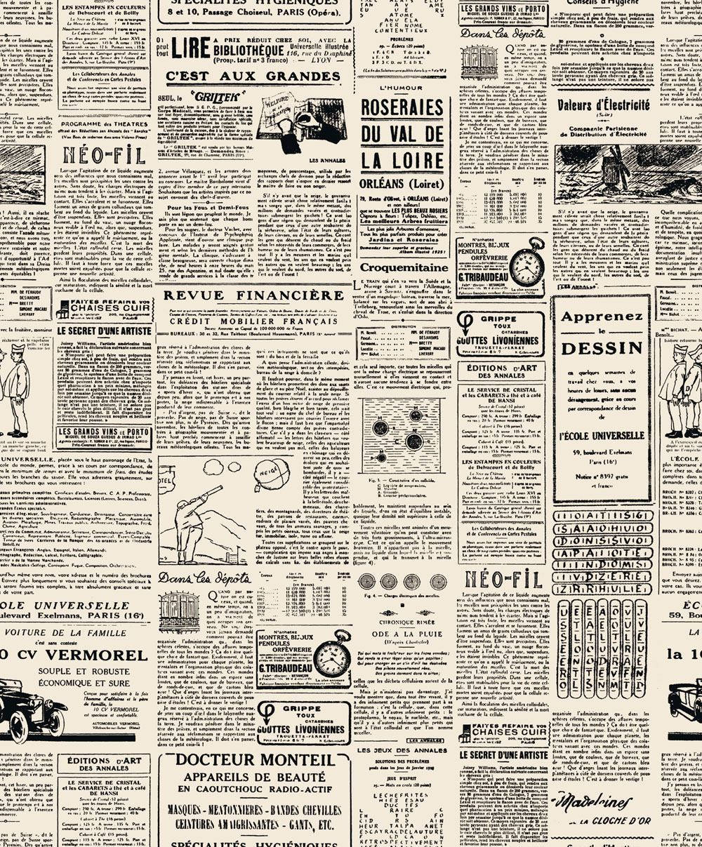 Newspaper Aesthetic French Headlines Wallpaper
