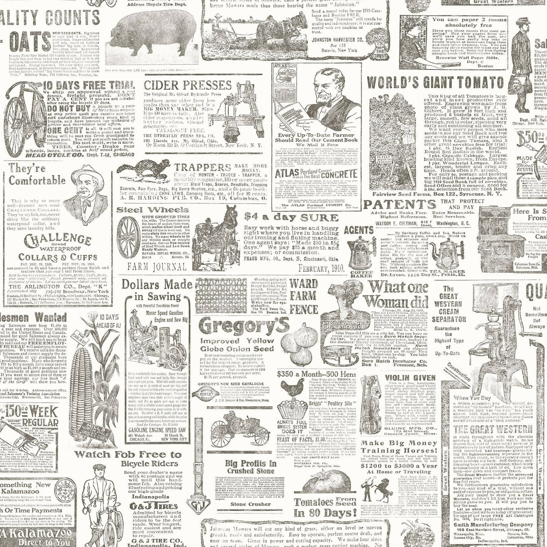 Newspaper Aesthetic Headlines And Illustrations Background