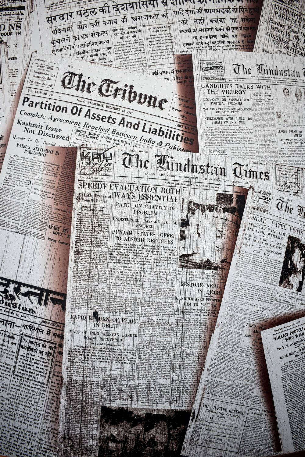 Newspaper Aesthetic Sheets Stacked Together Background