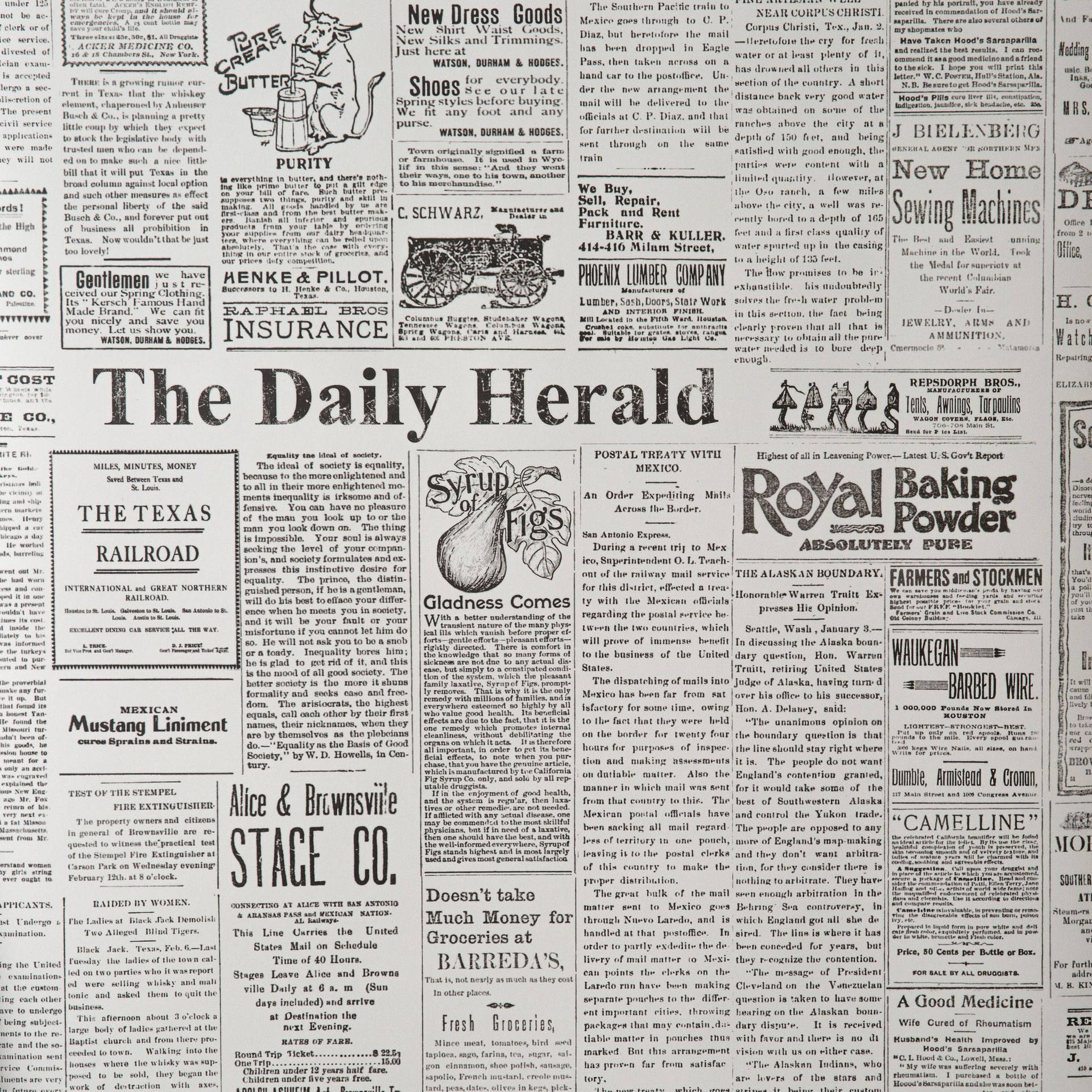 Newspaper Aesthetic The Daily Herald Background