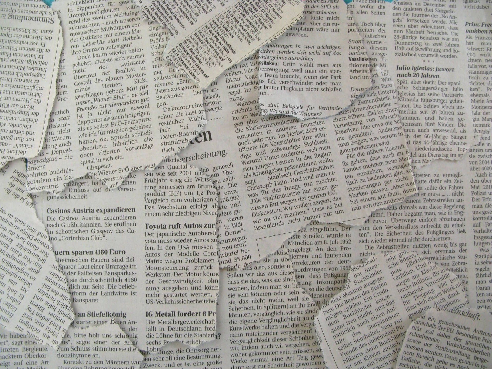Newspaper Aesthetic Torn Sheets Wallpaper