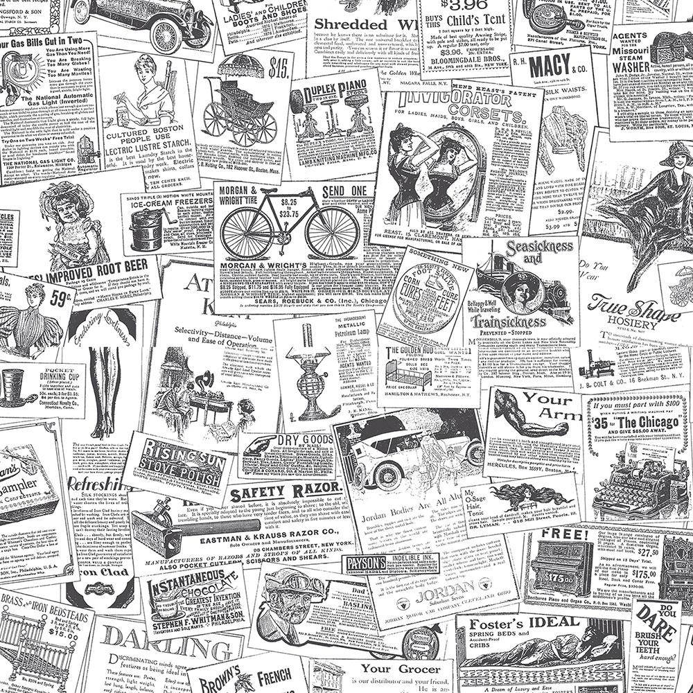 Newspaper Aesthetic Vintage Drawings Background