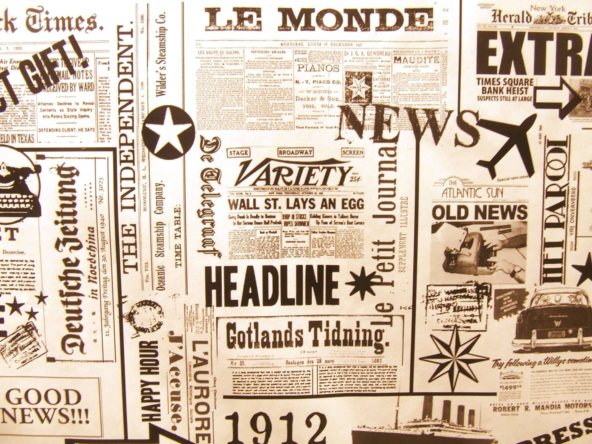 Newspaper Aesthetic Vintage Tabloids Background