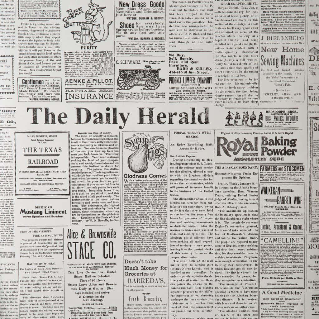 Newspaper Articles And Advertisements Background