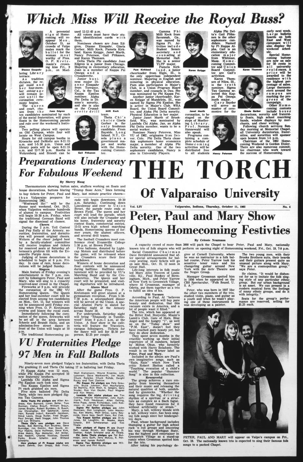 Newspaper Page Peter, Paul, And Mary Wallpaper
