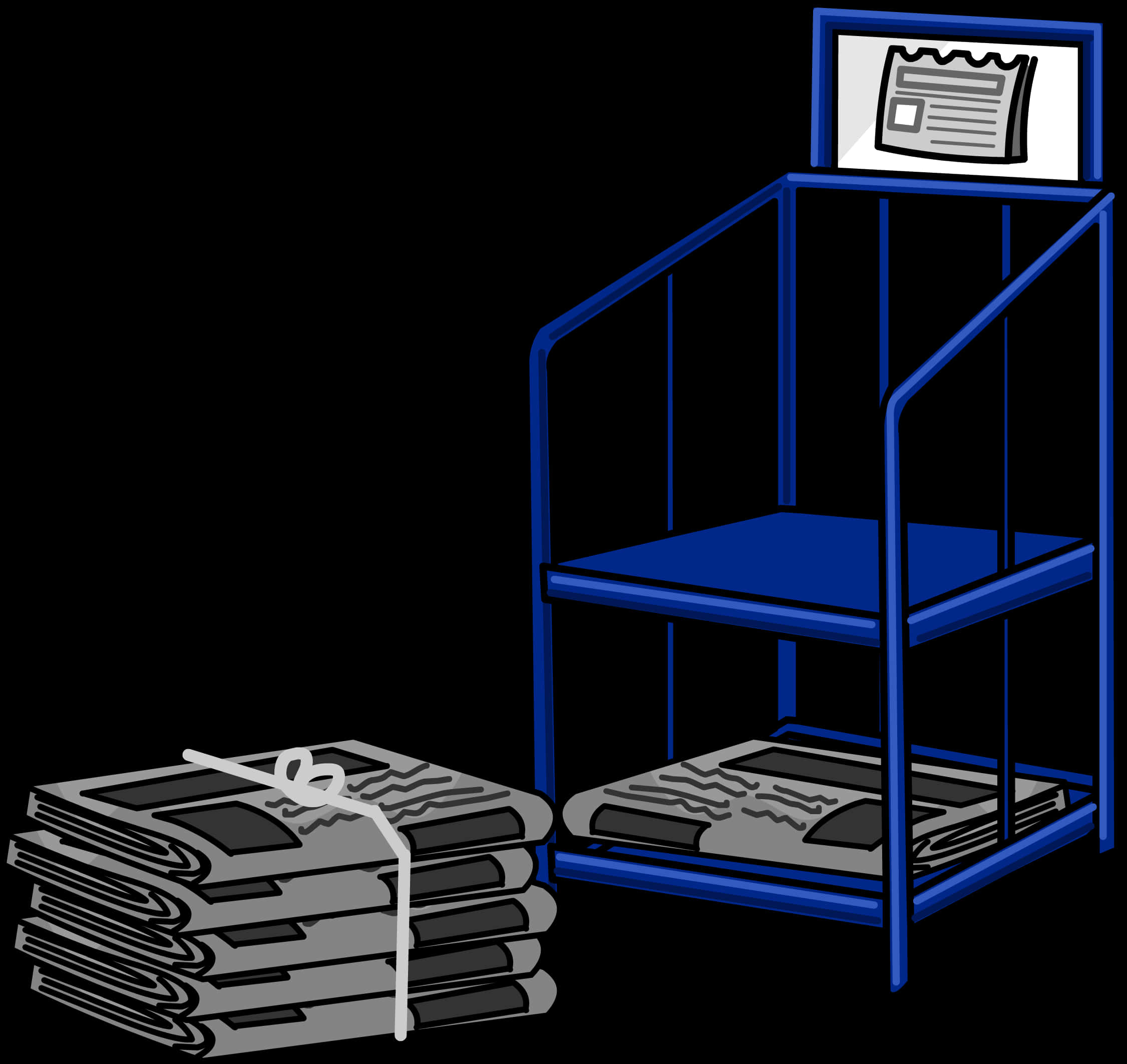 Newspaper Stackand Rack PNG