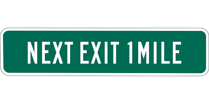 Next Exit1 Mile Sign PNG
