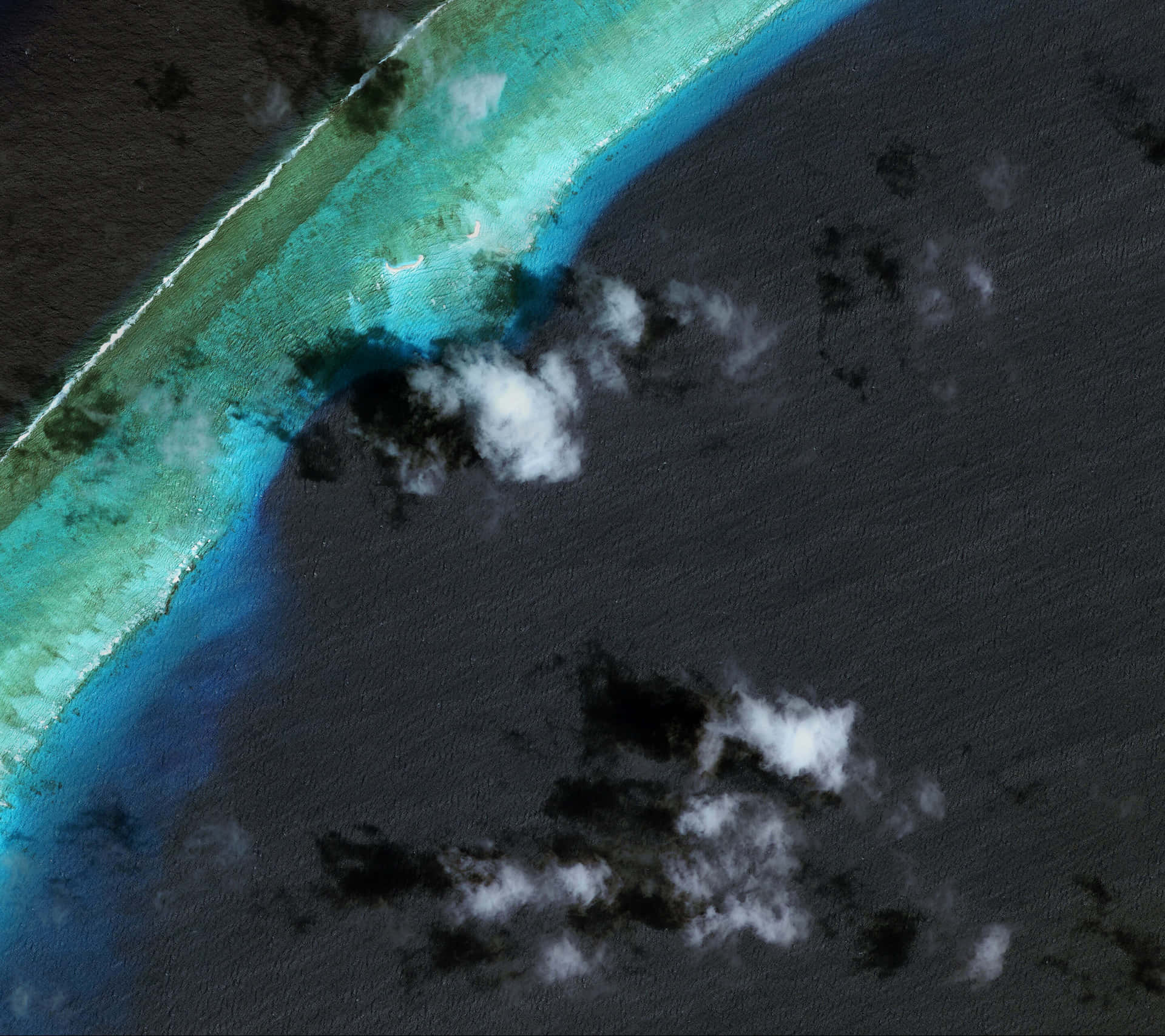 Satellite Image Of The Maldives Wallpaper