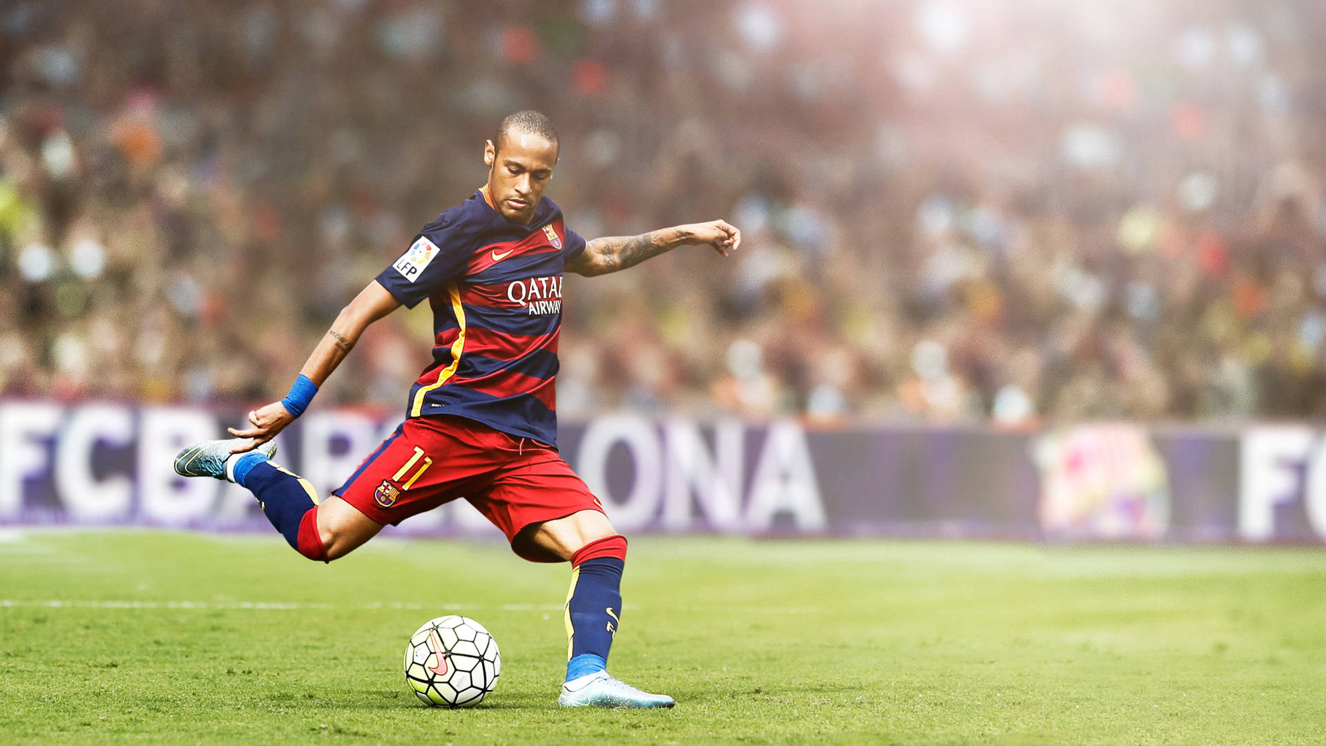 Neymar 4K Kicking A Ball Wallpaper