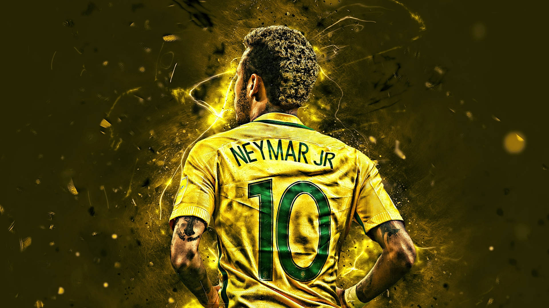 Neymar 4K Neon Yellow Edit Wallpaper