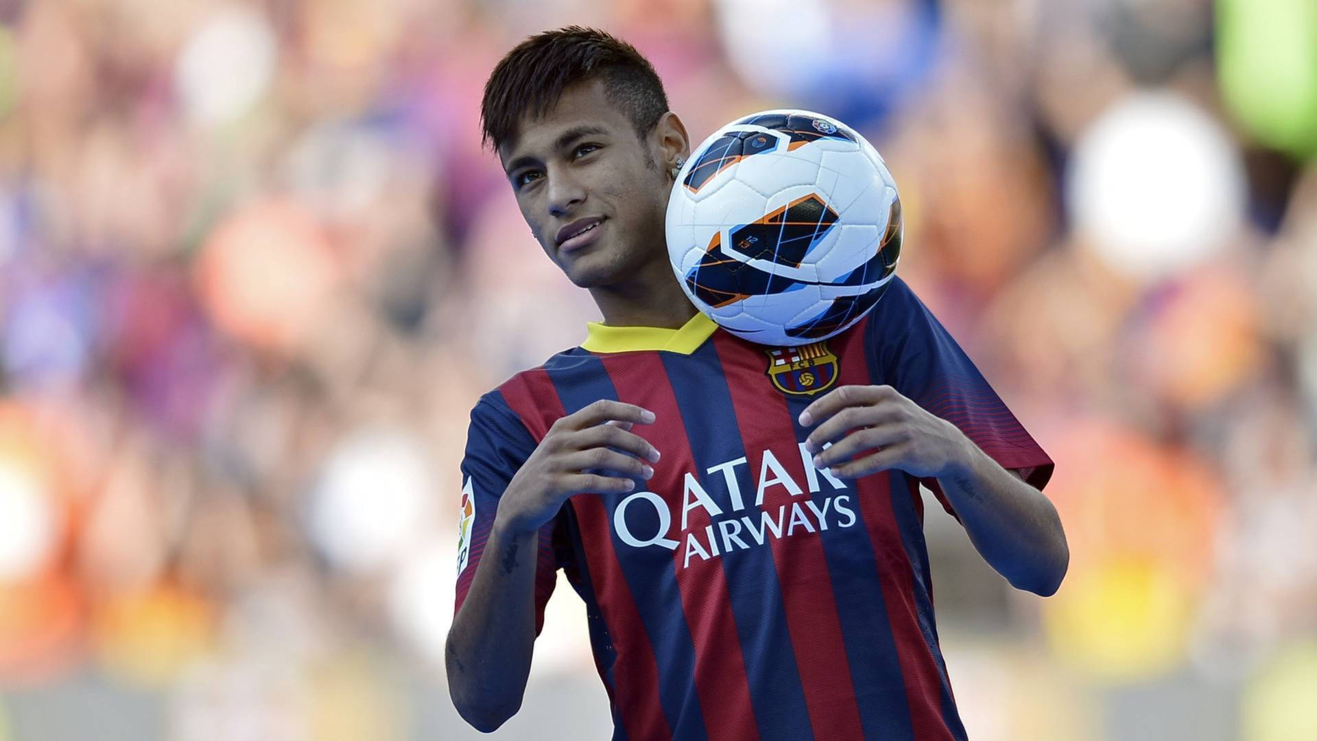 Neymar4k Con Il Pallone Sfondo