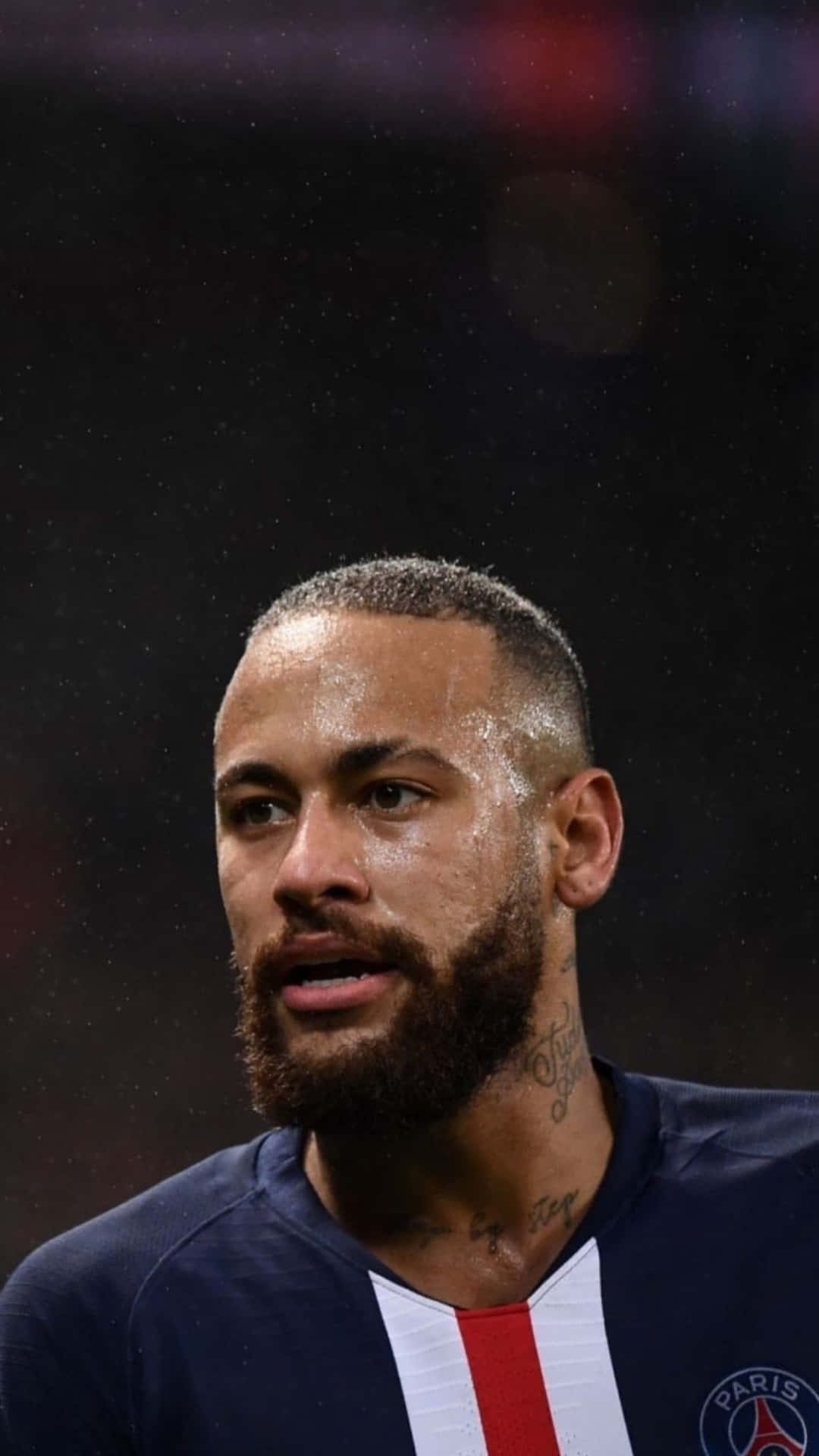 Neymar Bearded Portrait P S G Jersey Wallpaper
