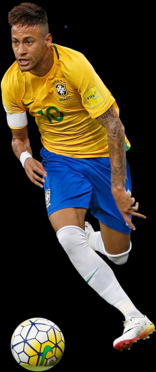 Neymar Brazilian Soccer Player Dribbling PNG