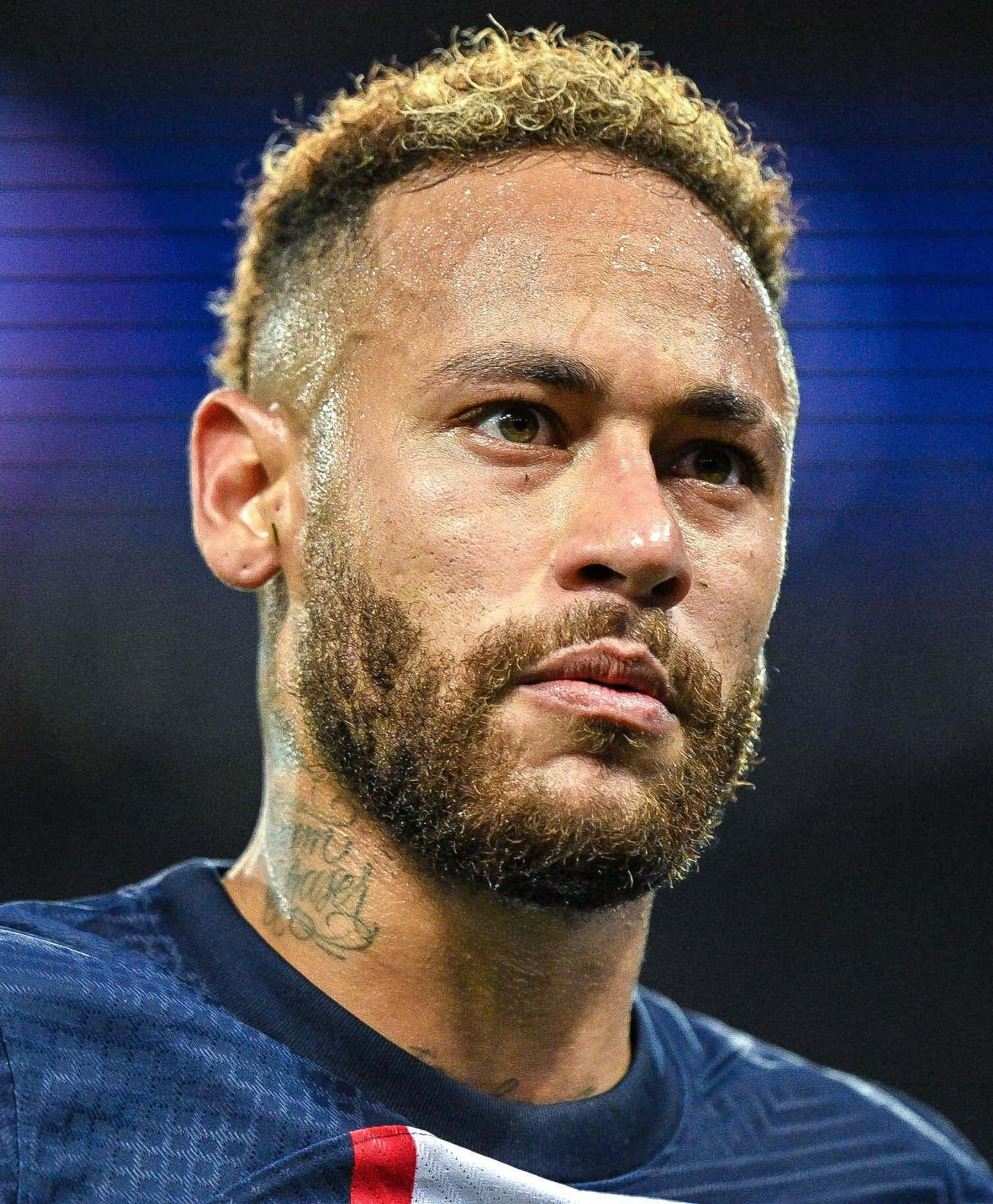 Neymar Close Up Beard Sweat Wallpaper