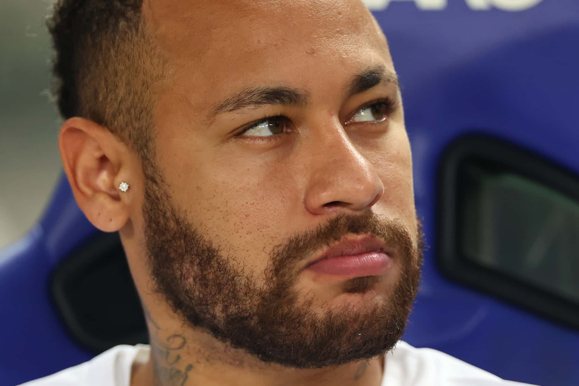 Neymar Contemplative Look Beard Wallpaper