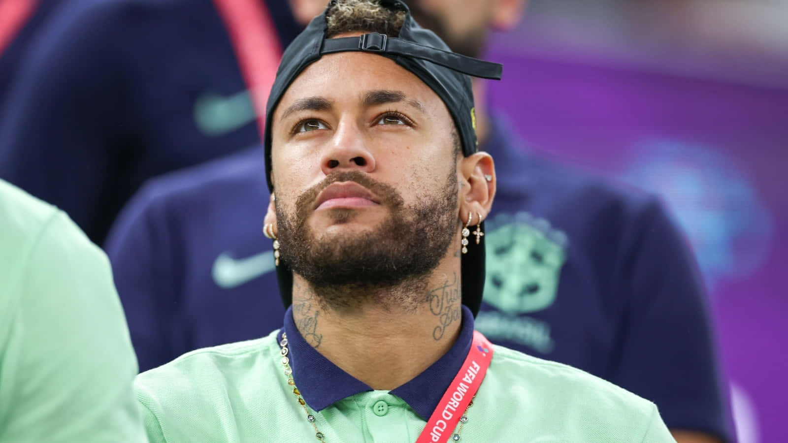 Neymar Contemplative Look With Beard Wallpaper