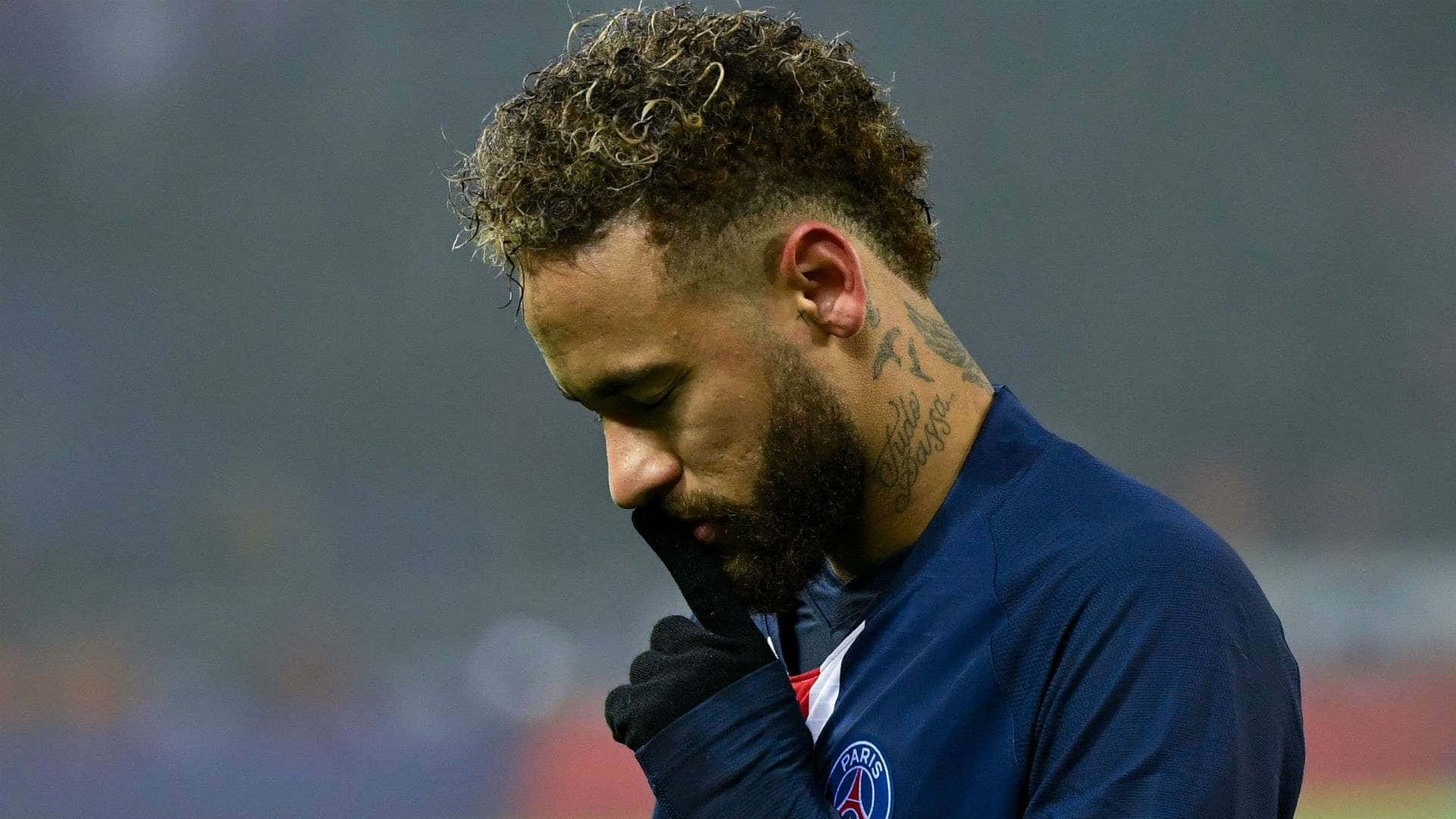 Neymar Contemplative Moment Beard Wallpaper
