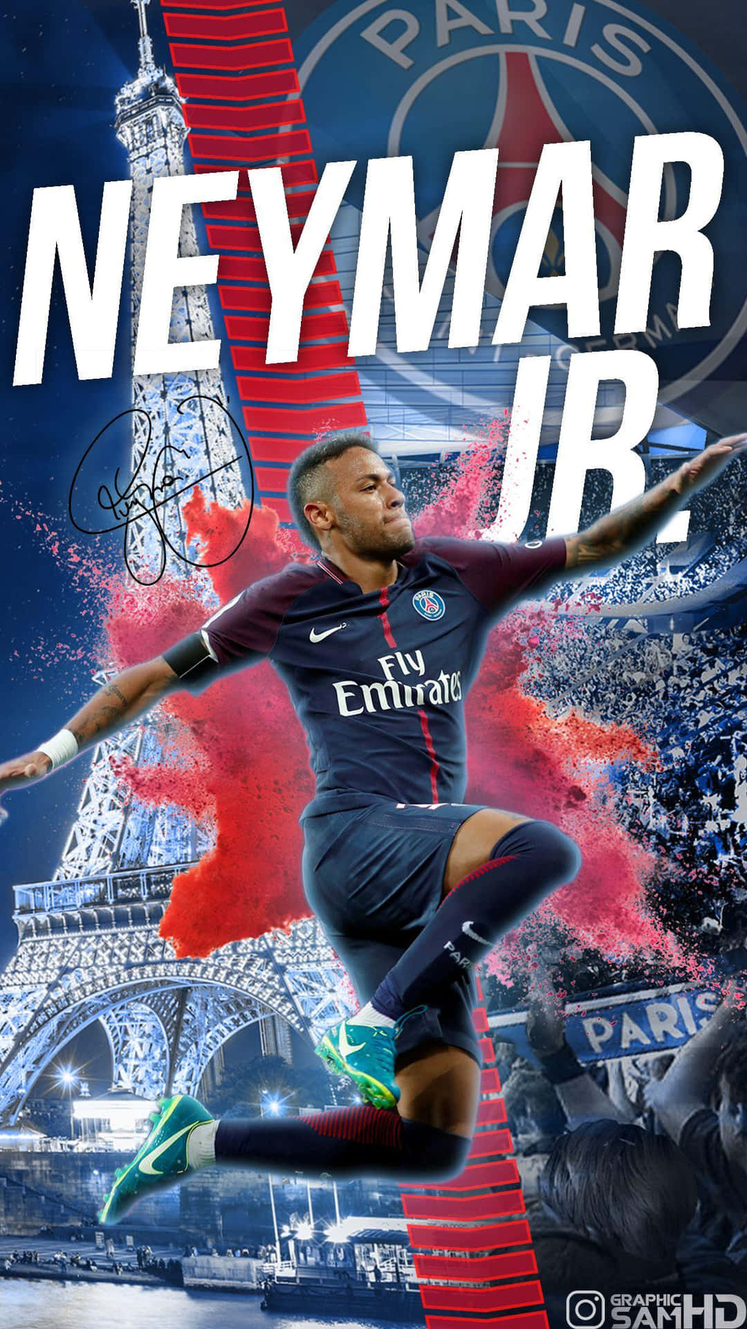 Neymar with his latest iPhone Wallpaper
