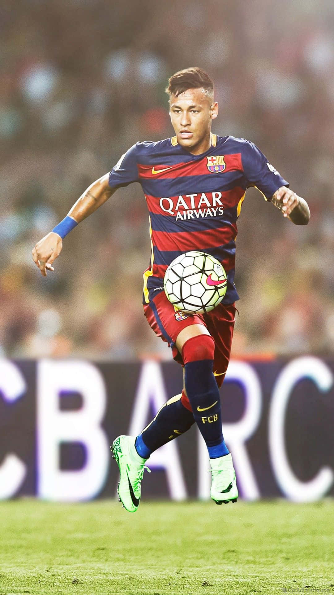 Neymarcon El Balón En El Aire En Iphone Fondo de pantalla