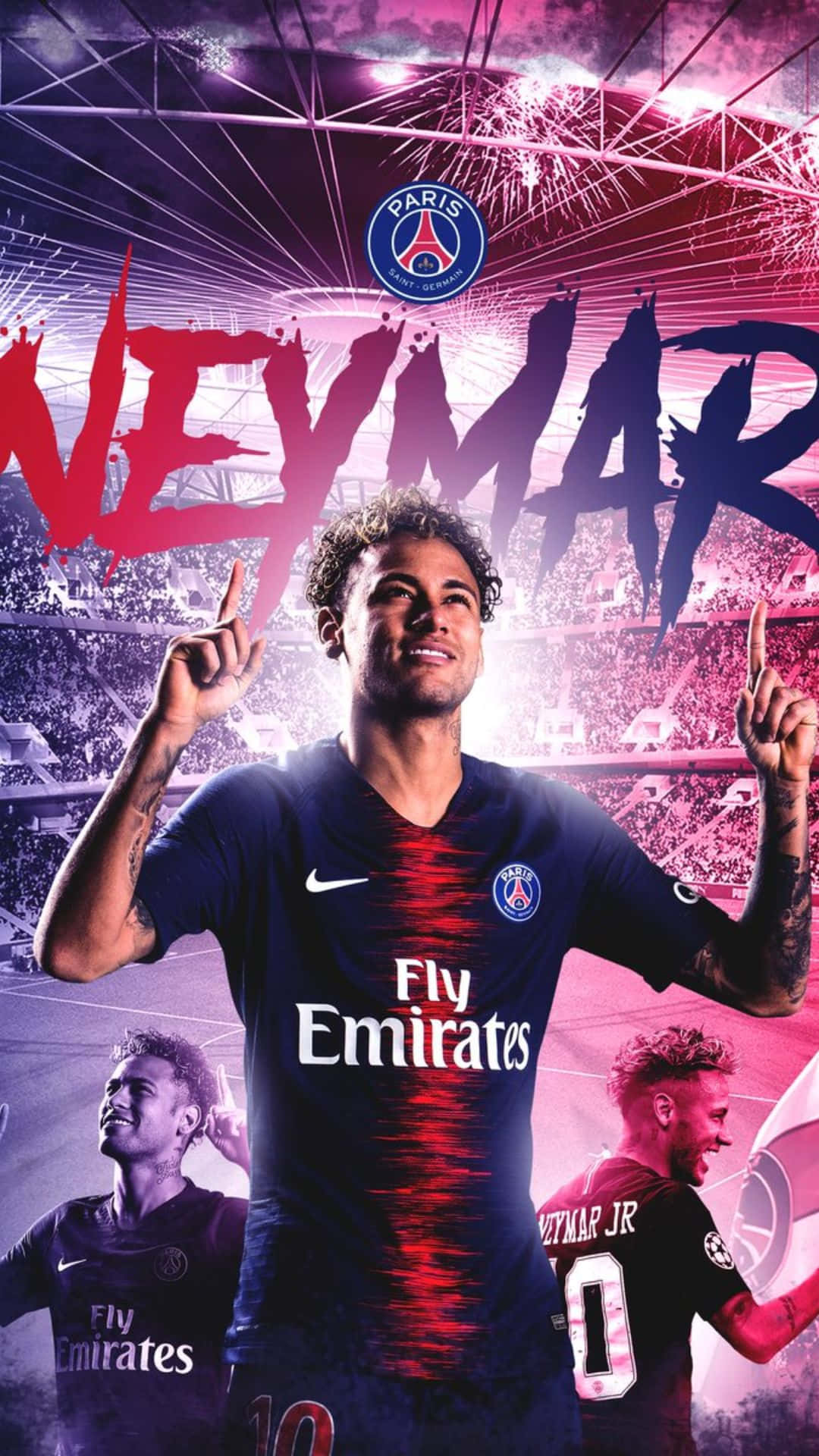 Neymar With Name Iphone Wallpaper
