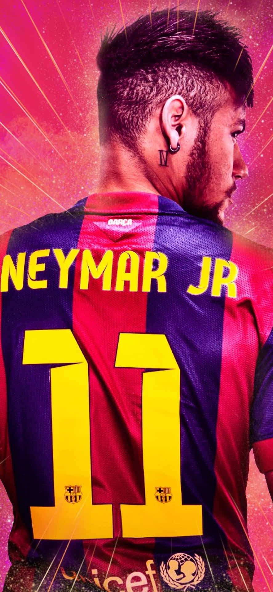 Neymar setter den fodboldverden på den anden ende med sin telefon tapet. Wallpaper