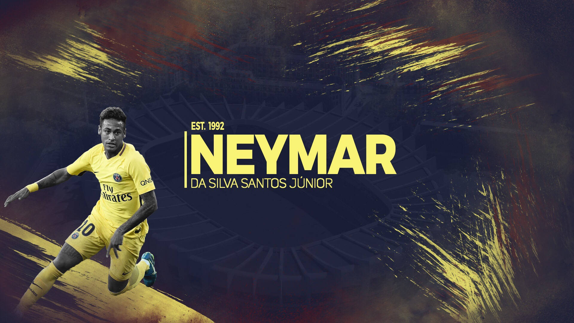 Neymar Jr Grungy Fan Kunst Wallpaper