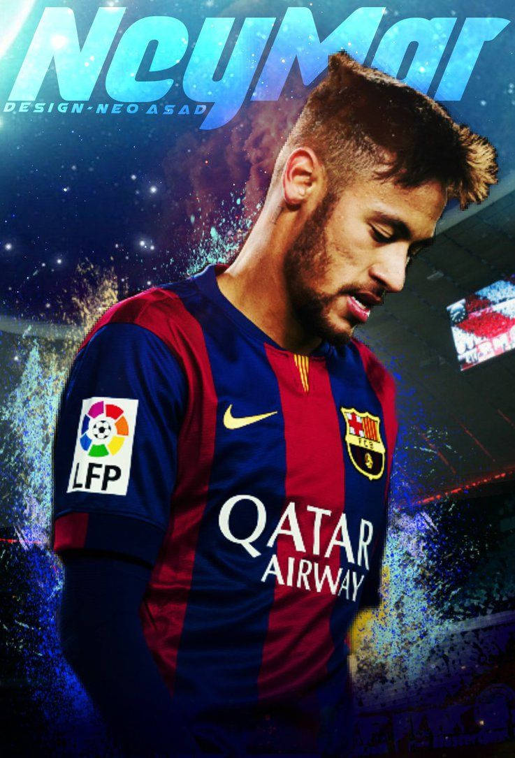 Image  Neymar Jr. Sporting His Signature Paint Design Wallpaper