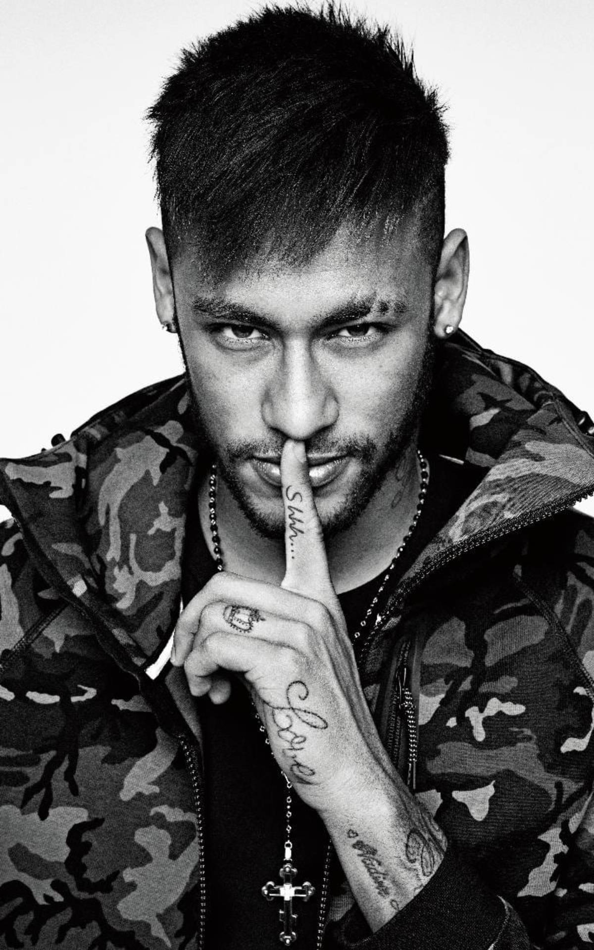 Neymar Jr Pro Shot Bw Wallpaper
